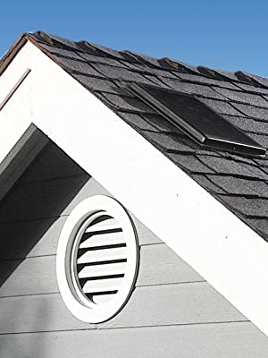 Amtrak Solar's Powerful 50-Watt Solar Roof, Attic, Exhaust Fan Quietly Cools and Ventilates Your House, Garage, RV or Boat and Protects Against Moisture Build-up Two 12" Fans