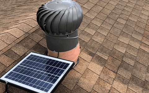 Amtrak Solar's Powerful 50-Watt Solar Roof, Attic, Exhaust Fan Quietly Cools and Ventilates your house, garage, and protects against moisture build-up works with whirly bird (whirly bird not included)